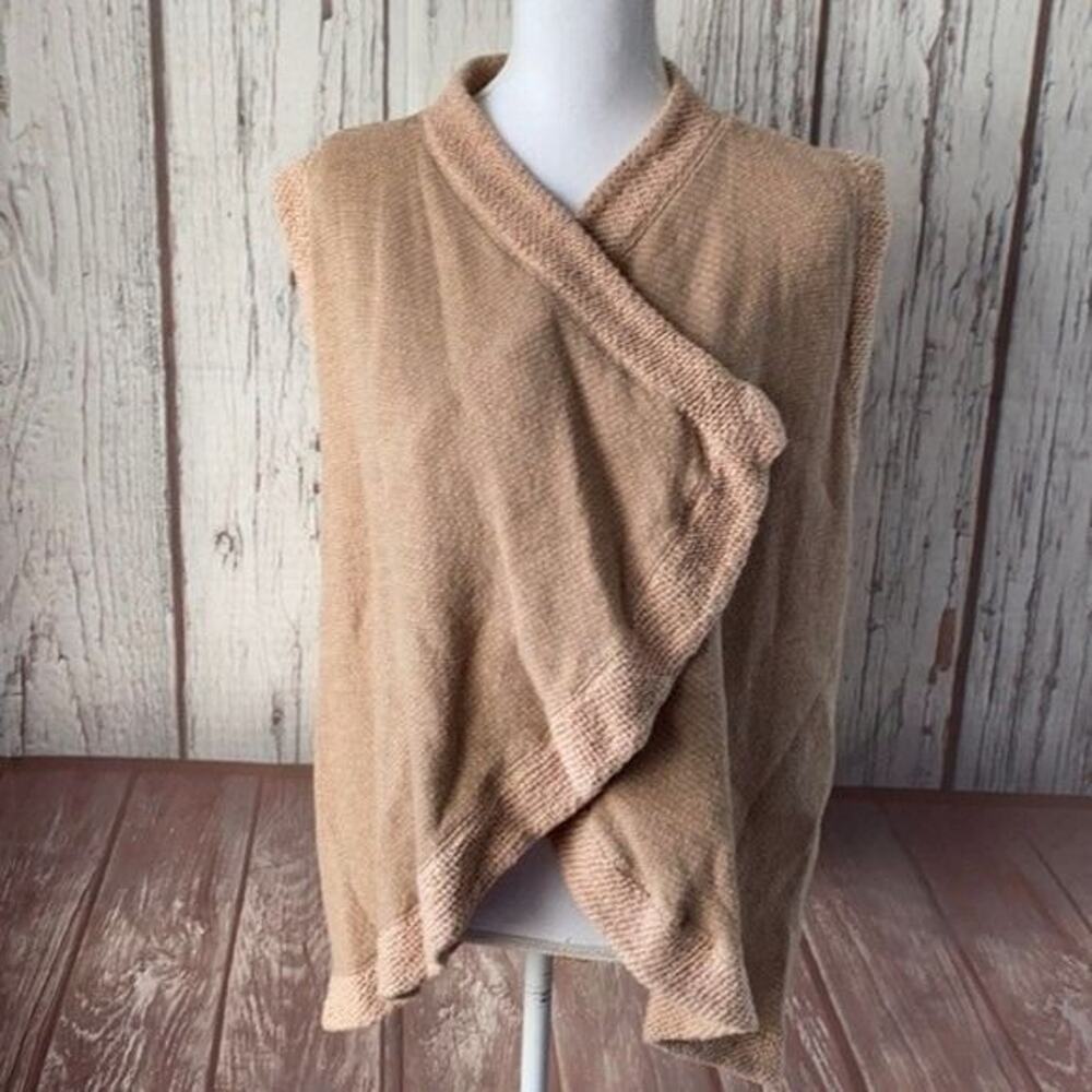 Matilda Jane Cardigan Sweater Womens Small Beige Open Sleeveless Chunky Knit - Picture 2 of 10